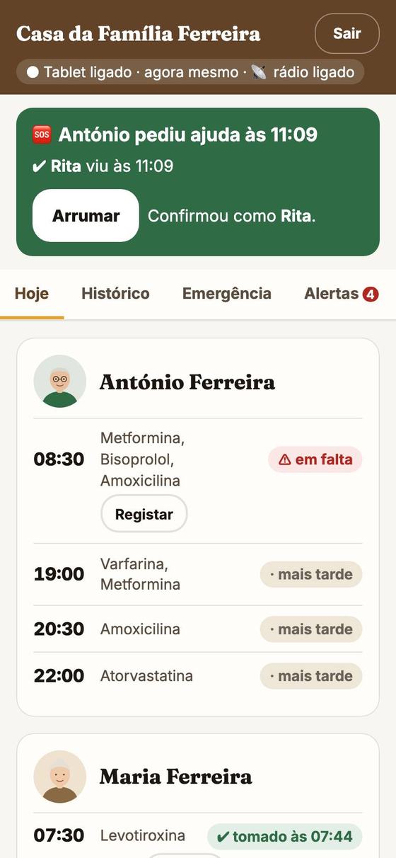 O pedido a verde: Rita viu às 11:09, com o botão Arrumar