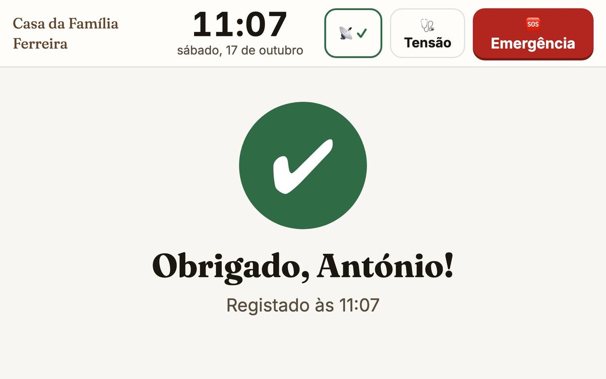 O tablet a dizer Obrigado, António! Registado às 11:07